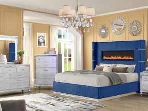 LIZZELE BEDROOM SET IN NAVY