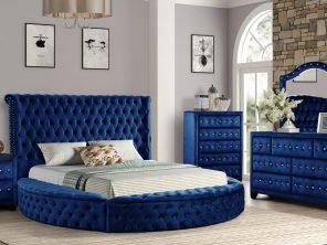 HAZEL KING 4 PC BEDROOM SET IN NAVY