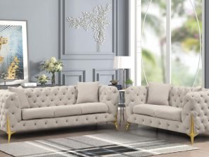 CONTEMPO 2 PC LIVING ROOM SET IN LIGHT GRAY