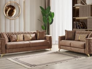 LUNA 2 PC LIVING ROOM SET IN COPPER