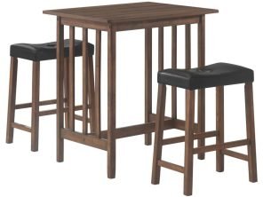 Oleander 3-piece Counter Height Dining Table Set Nut Brown