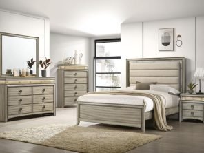 Giselle 4-piece Queen Panel Bedroom Set Rustic Beige