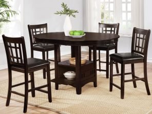 Lavon 5-piece Counter Height Dining Room Set Espresso and Black
