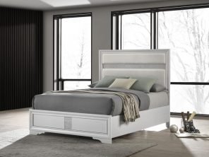 Miranda 54-inch Upholstered Queen Panel Bed White