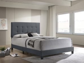 Mapes Upholstered Queen Panel Bed Grey