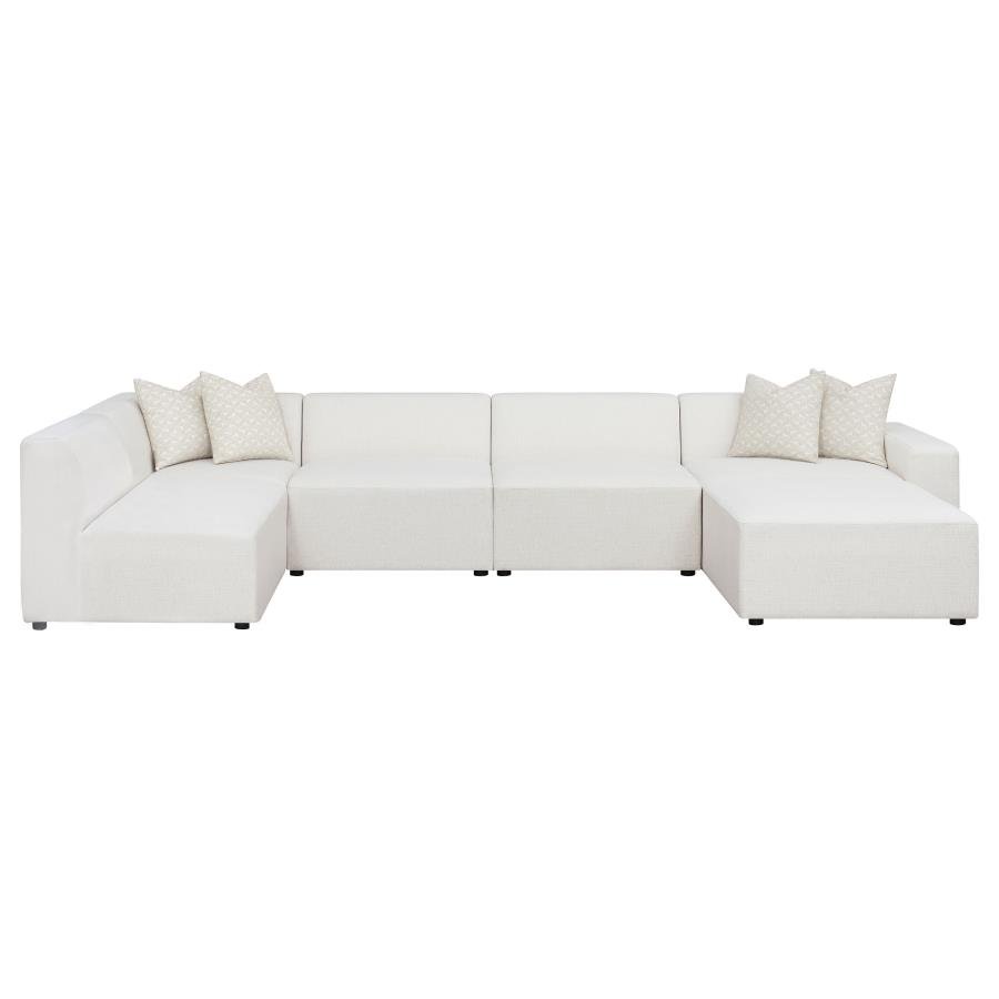 Freddie 6-piece Upholstered Modular Sectional Sofa Pearl - Image 3