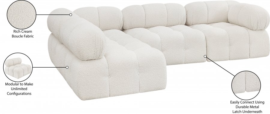 Ames 136" Boucle Fabric Sectional - Image 5
