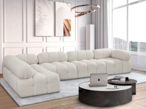 Ames 136" Boucle Fabric Sectional