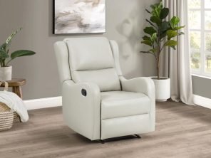Kelsey Upholstered English Arm Recliner Chair Ivory