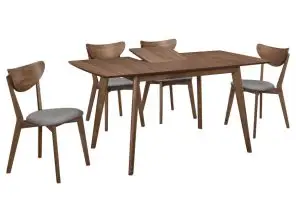 Alf 5-piece Butterfly Leaf Dining Set Natural Walnut
