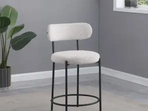 Viola Boucle Upholstered Counter Chair Cream (Set of 2)