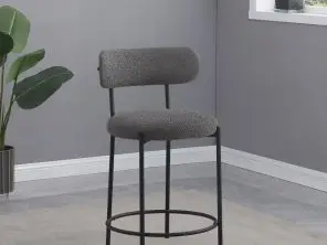 Viola Boucle Upholstered Counter Chair Grey (Set of 2)