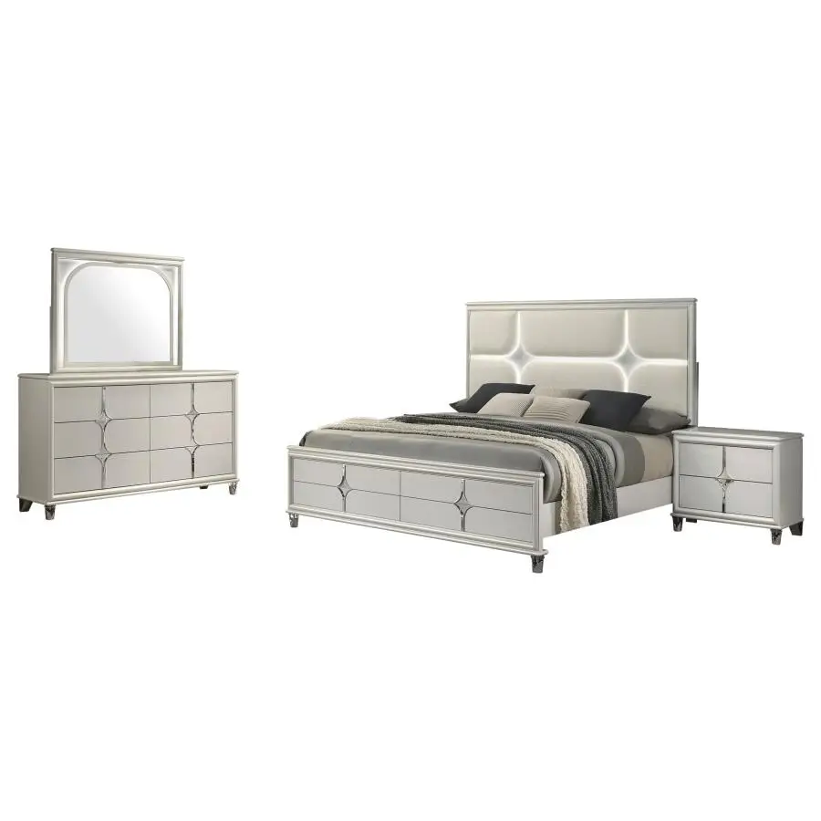 Olivia 4-piece Eastern King Bedroom Set Pearl White - Image 3