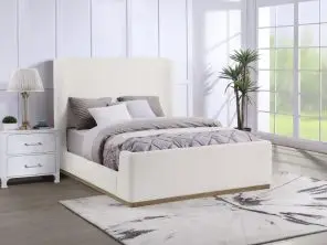 Nala Upholstered Queen Sleigh Bed Cream