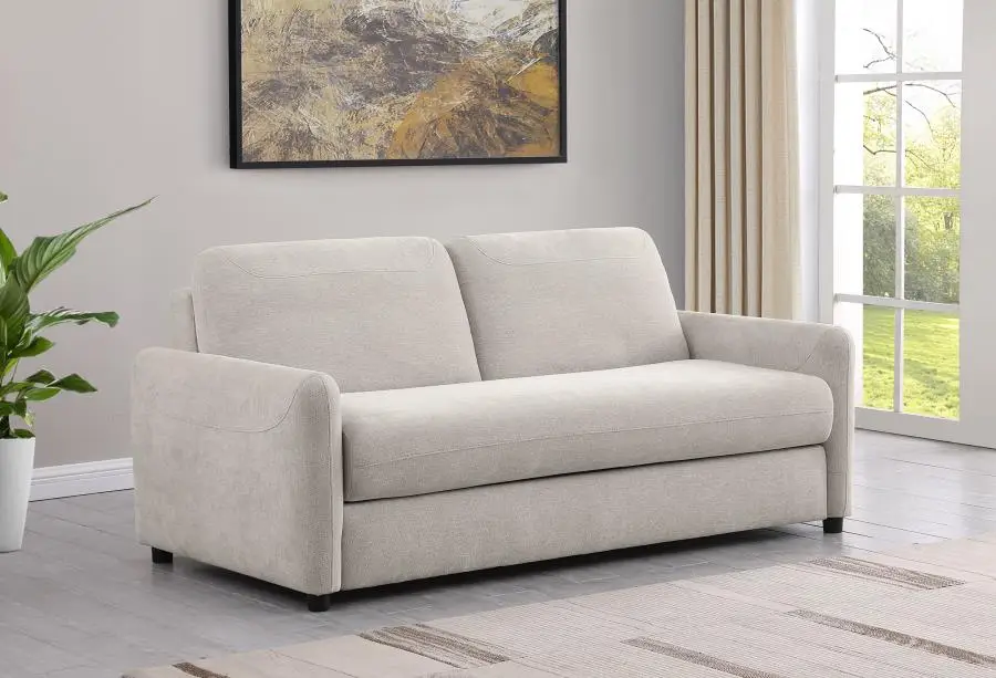 Rylie Upholstered Sofa Sleeper with Queen Mattress Beige - Image 2