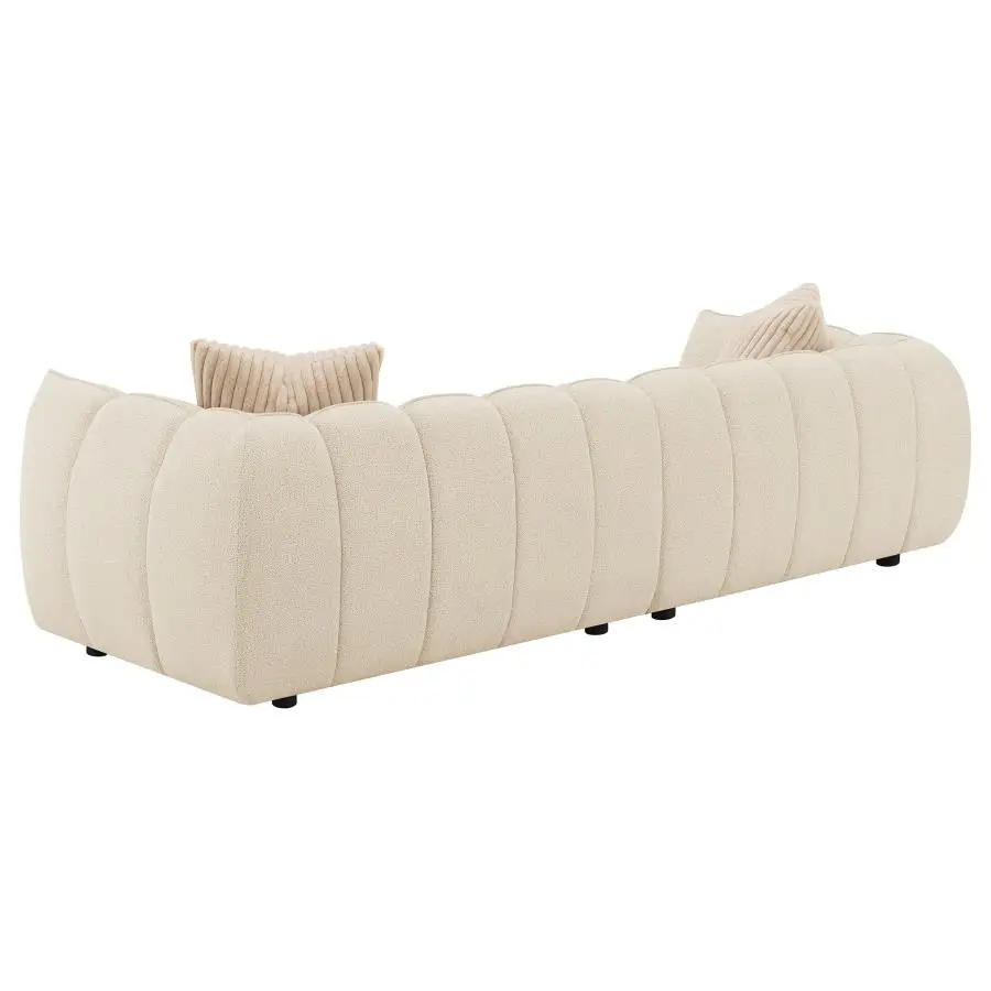 Winchester Boucle Upholstered Extra Long Sofa Sand Pebble - Image 8