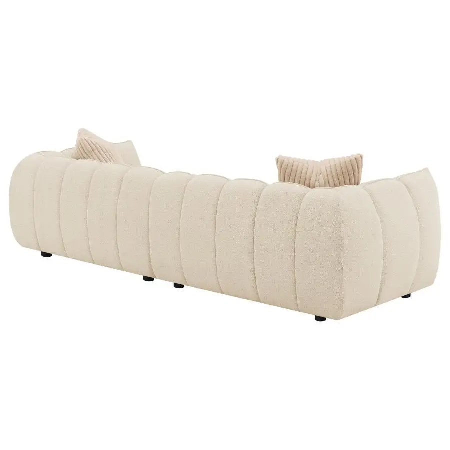 Winchester Boucle Upholstered Extra Long Sofa Sand Pebble - Image 7
