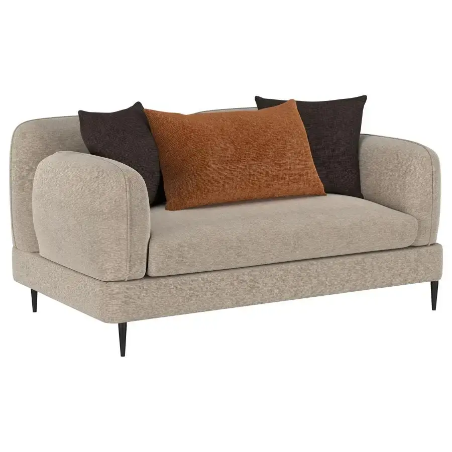 Jade 2-piece Chenille Upholstered Sofa Set Latte - Image 5