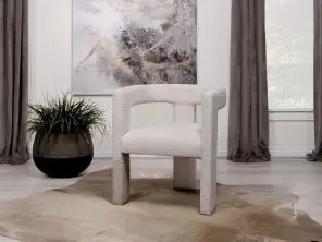 alaska Boucle Upholstered Accent Side Chair White