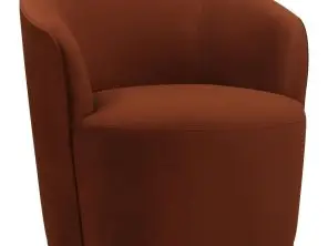 Joyce Upholstered Barrel Back Swivel Chair Burnt Orange