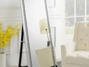 Seraphina 24 x 64 Inch Acrylic Framed Standing Mirror Silver