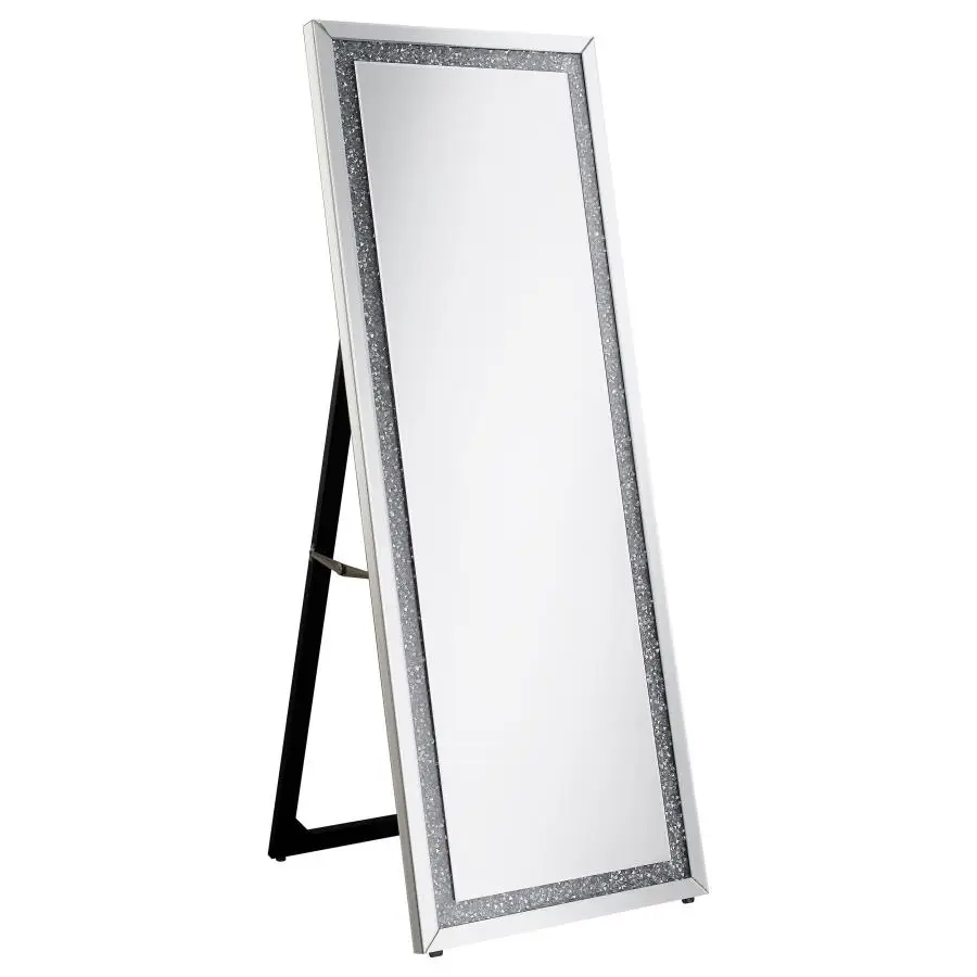 Seraphina 24 x 64 Inch Acrylic Framed Standing Mirror Silver - Image 2