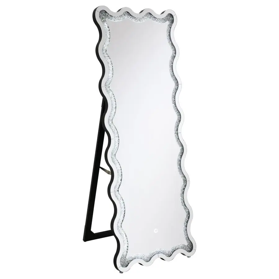 Brixey 24 x 63 Inch LED Lighting Standing Floor Mirror Black - Image 5