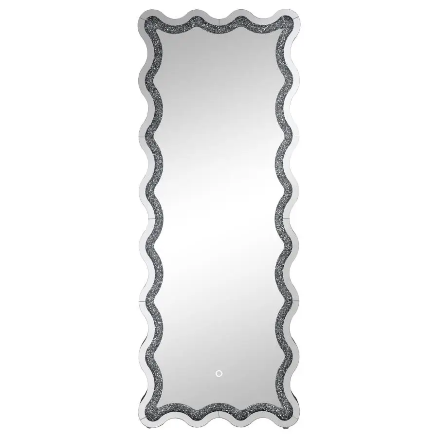 Brixey 24 x 63 Inch LED Lighting Standing Floor Mirror Black - Image 12