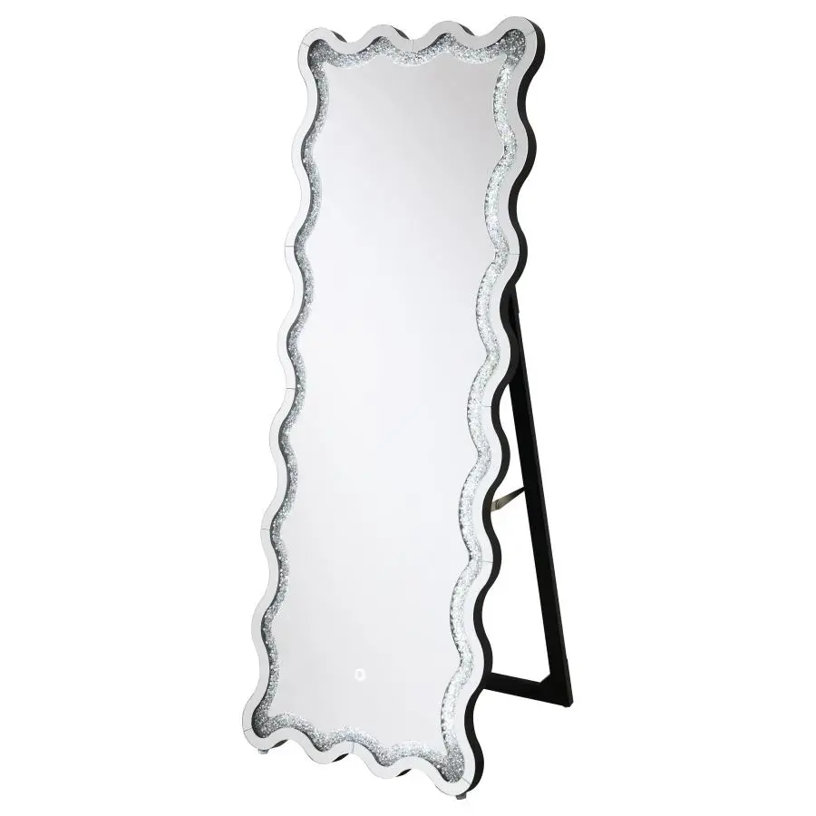 Brixey 24 x 63 Inch LED Lighting Standing Floor Mirror Black - Image 10