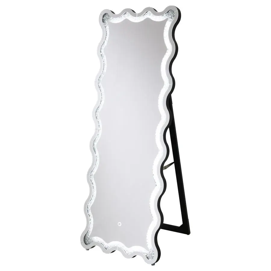 Brixey 24 x 63 Inch LED Lighting Standing Floor Mirror Black - Image 9