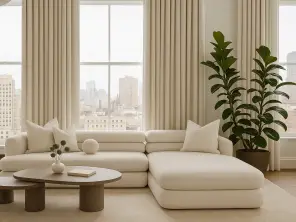 Luz seccional Cream Boucle Modular RAF Sectional