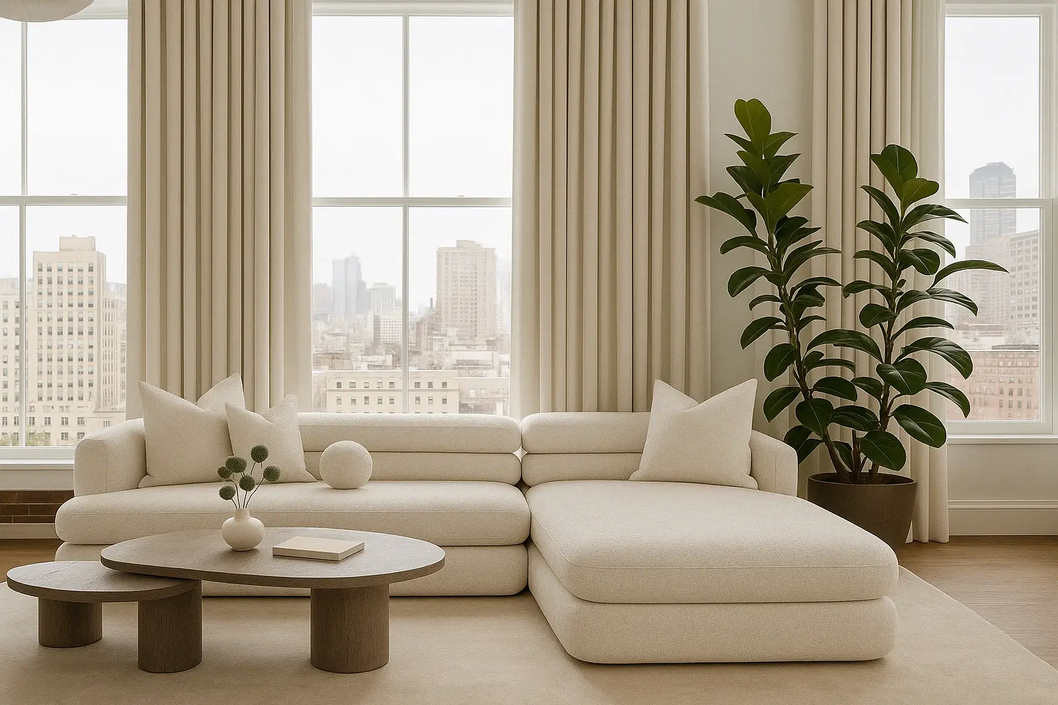 Luz seccional Cream Boucle Modular RAF Sectional