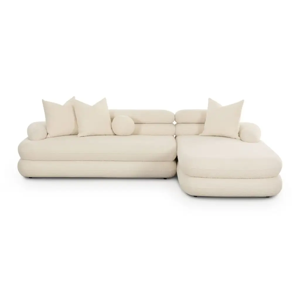Luz seccional Cream Boucle Modular RAF Sectional - Image 3
