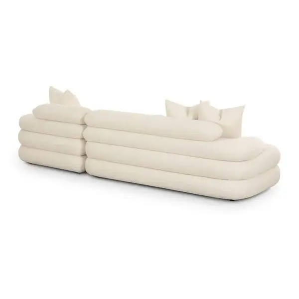 Luz seccional Cream Boucle Modular RAF Sectional - Image 4