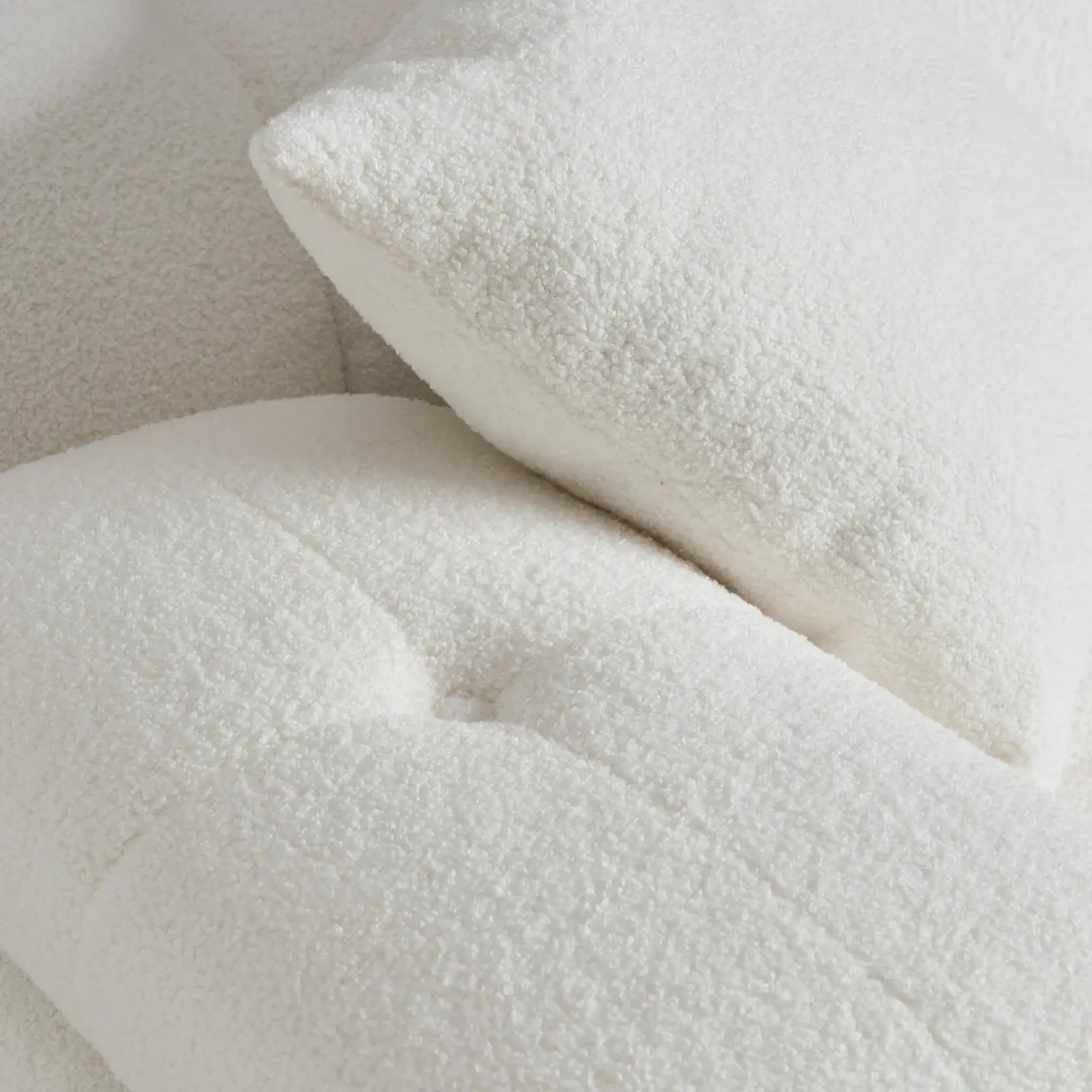 Lucia Cream Vegan Shearling 6-piece Modular U-Sectional - Image 6