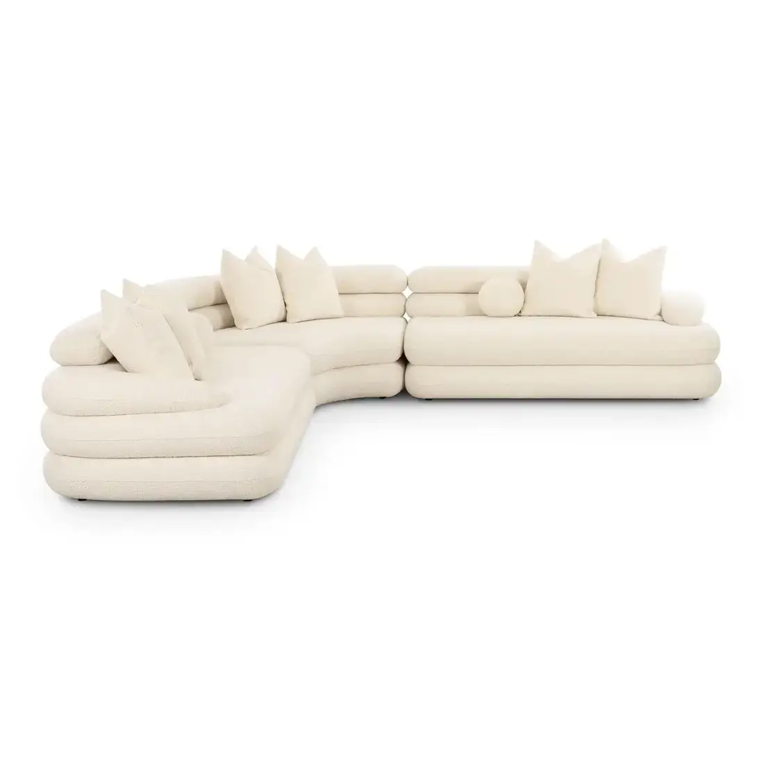 Lucia Cream Boucle Modular Curved Sectional - Image 2