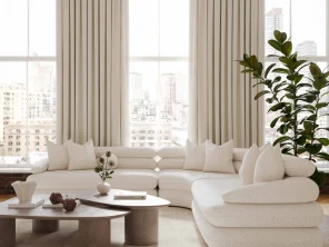 Lucia Cream Boucle Modular Curved Sectional