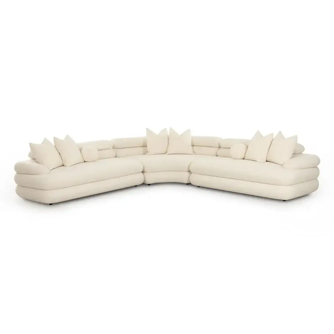 Lucia Cream Boucle Modular Curved Sectional - Image 4