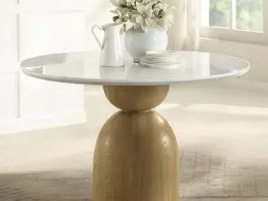 Kala Round Dining Table w/Marble Top