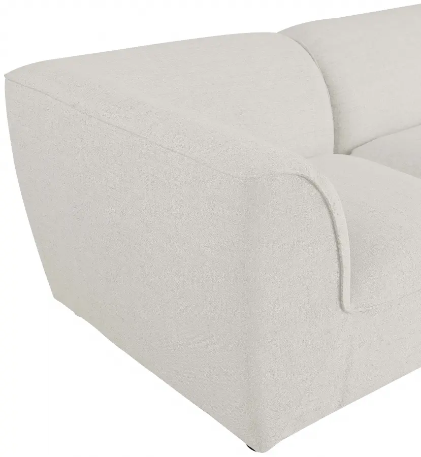 Miram 142" Linen Textured Fabric Upholstered 4pc. Modular Sofa - Image 2