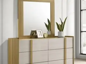 Hyland 6-drawer Dresser with Mirror Natural