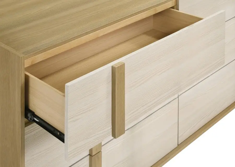 Hyland 6-drawer Dresser with Mirror Natural - Image 2