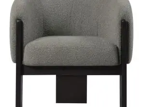 VALERIA Boucle Upholstered Barrel Back Accent Chair Brown