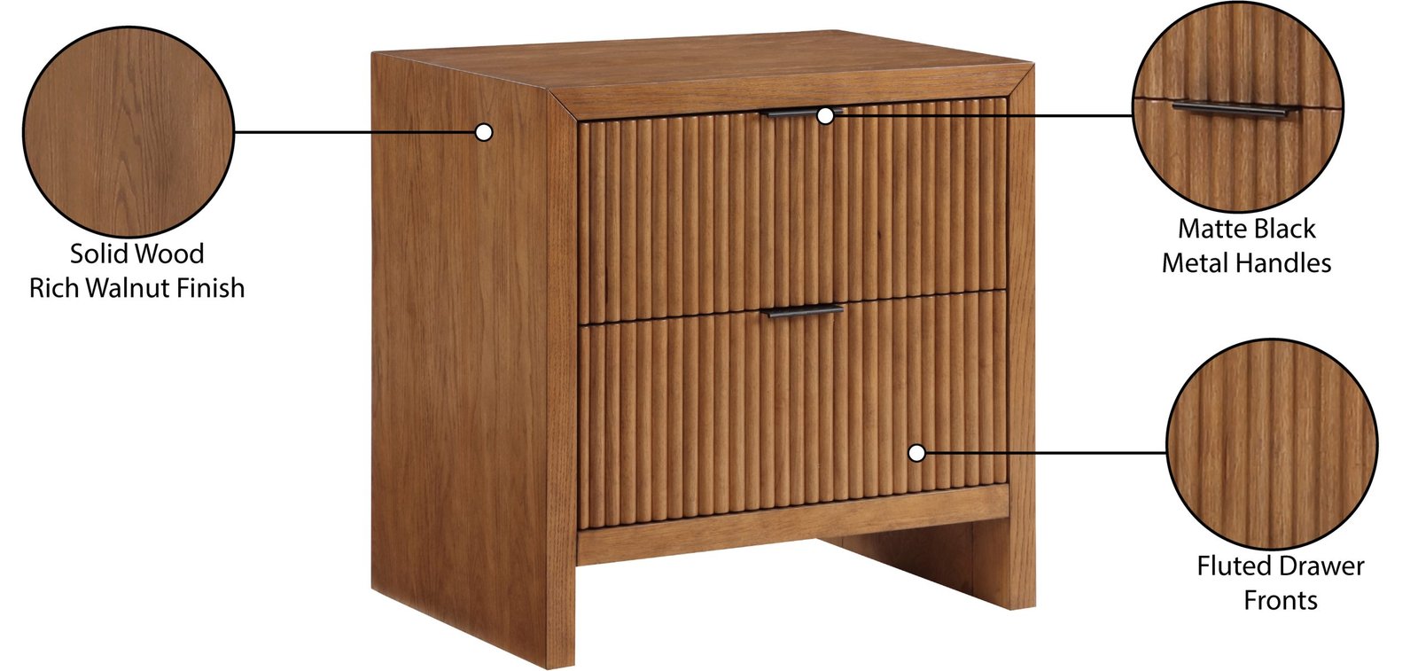 Fairfax Solid Wood And Oak Veneer Nightstand - Image 4