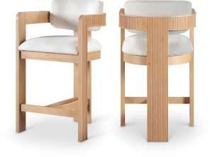 Sacha Linen Textured Fabric Upholstered COUNTER