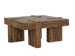 Samira Square Solid Wood Coffee Table Natural Sheesham