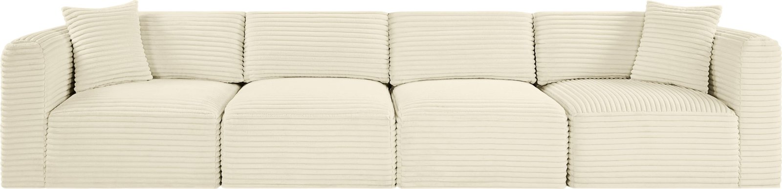 Shaggy 140" Corduroy Performance Fabric Upholstered Upholstered Modular Sofa - Image 2