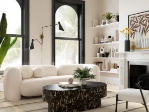 Amelie 91" Faux Fur Sofa