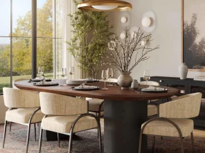 Marlow 102" Wood Oval Dining Table