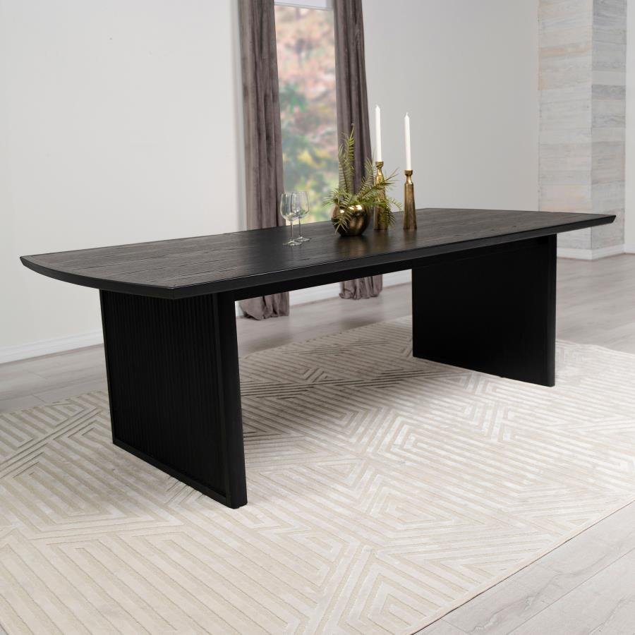 ALEXIA 100-inch Extension Leaf Dining Table Black - Image 6